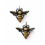 Honey Bee Dangle Earrings with 23k Gold Leaf