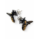 Honey Bee Post Earrings with 23k Gold Leaf