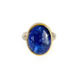 Indigo Blue Tanzanite Ring in Silver and 22k Gold