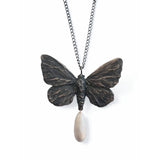Butterfly with Droplet Necklace in Silver