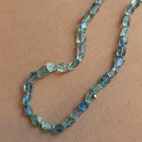 Geometric Faceted Fluorite Bead Necklace with 18k Gold Beads and Clasp