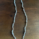 Custom Restring Keishis & Medium Toggle Clasp in Silver with Grey Thread