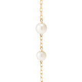 Long Toggle Pearl Chain Earring in 10k Yellow Gold