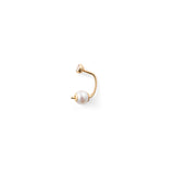 BUMBLE BEE Diamond Earring in 10k Yellow Gold with Akoya Pearl Backing