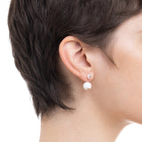 BUMBLE BEE Diamond Earring in 10k Yellow Gold with White Agate Backing