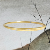 Custom Forged Bracelet in 18k Yellow Gold with Flush Set Diamonds