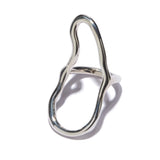 Long Bean Ring in Silver