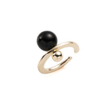BUMBLE BEE Onyx Ear Cuff in 10k Yellow Gold