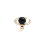 BUMBLE BEE Onyx Ear Cuff in 10k Yellow Gold