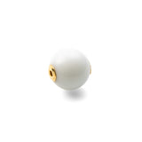 Ball White Agate Stone for SPEAR Earring in 18k Yellow Gold