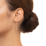 Toggle Diamond Chain Earring in 10k Yellow Gold