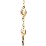Long Toggle Diamond Chain Earring in 10k Yellow Gold