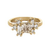 Champagne Diamond Luminous Cluster Ring