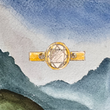 Custom 18k Yellow Engagement Ring with Diamonds