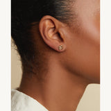 Champagne Diamond Cluster Studs in 14k Yellow Gold