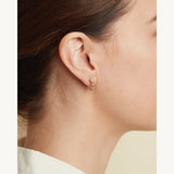 Mixed Diamond Hoop Earrings in 14k Gold