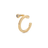 DROSERA Single Diamond Ear Cuff in 10k Yellow Gold