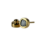 Black Diamond Fragment Post Earrings in 18k Gold Electroplated Silver