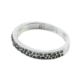Mega Pavé Sistema Bracelet with Green Sapphires in Polished Silver