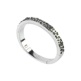 Mega Pavé Sistema Bracelet with Green Sapphires in Polished Silver