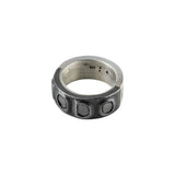 Terrestrial Sistema Ring with Black Diamond Slabs in Mixed Silver