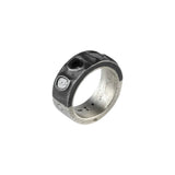 Terrestrial Sistema Ring with Black Diamond Slabs in Mixed Silver