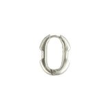 Deco Hoop Earrings in Matte Silver