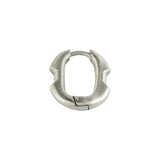 Deco Hoop Earrings in Matte Silver