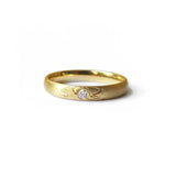 Engraved Diamond Blossom Stacking Ring