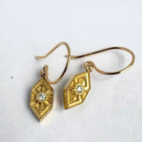 Levine Dangle Diamond Earrings in 18k Yellow Gold