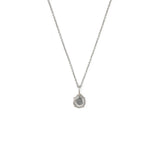 Diamond Slice Pendant Necklace in 18k Palladium Gold