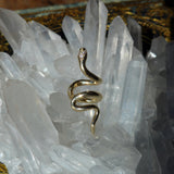 Snake Ear Cuff in 14k Gold with White Diamonds