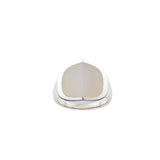 EQUINOX Pyramid White Agate Ring in Silver - Large
