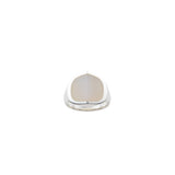 EQUINOX Pyramid White Agate Ring in Silver - Large