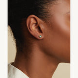 Emerald and Diamond Encrusted Studs in 14k Yellow Gold