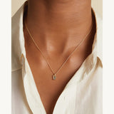 Raw Aquamarine and Diamond Encrusted Pendant in 14k Yellow Gold