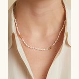 Pearl Strand with White Diamond Clusters in 14k Yellow Gold