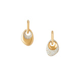 Medium Egg Drop Earrings in 18k Yellow Gold With White Diamonds