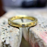 Petal Engraved Diamond Stacking Ring