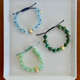 Acorn Chalcedony Beaded Bracelet in 18k Yellow Gold