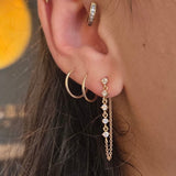 Star Fall Post Dangle Earring in 14k Gold - Single