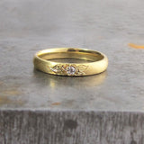 Engraved Diamond Blossom Stacking Ring