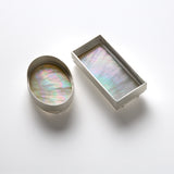 Circular Reflection Brooch with Abalone in Silver