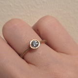 Salt & Pepper Diamond Solitaire Ring in Sand-Textured 14k Rose Gold