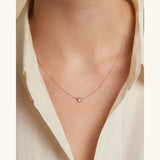 Mixed Diamond Luminous Cluster Bar Necklace in 14k Yellow Gold