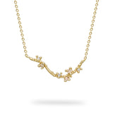 Diamond Encrusted Asymmetric Bar Necklace in 14k Yellow Gold