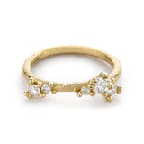 Asymmetric Diamond Encrusted Ring in 14k Yellow Gold