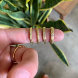 Engraved Diamond Blossom Stacking Ring