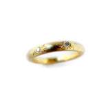 Petal Engraved Diamond Stacking Ring