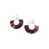 Magenta Hoop Earrings with Bars